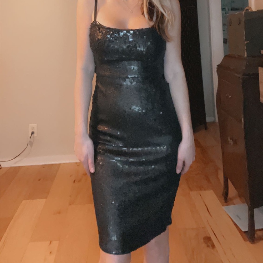 Bcbg maxazria black sequin cocktail dress NWT!